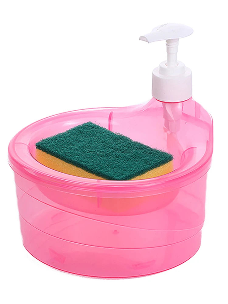 Soap Dispenser and Scrubber Holder Multifunctional Dishwashing Container