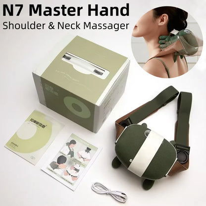 Nacken- und Schultermassagegerät, tiefes Gewebe, Shiatsu-Rücken-Halsmassagegerät, bionische, beheizte Müdigkeit, Linderung, Entspannung der Muskeln ﻿ 3-stufiges ﻿