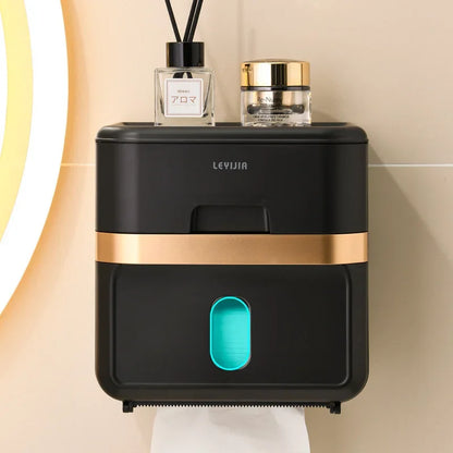 Toilet tissue holder non perforated wall mounted tissue box storage and storage rack bathroom accessories drawer paper roll rack