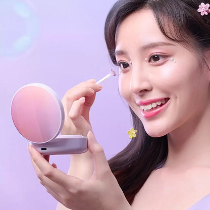 Lofans Ultrasonic Vibration Contact Lens Cleaning Box Purple One-key Control Mini Glasses Cleaner Built-in Makeup Mirror C1