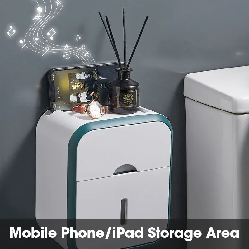 Wand hängende Tissue -Box -Rollenpapierhalter Toilettengewebespeicherbox