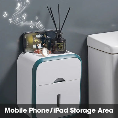 Wand hängende Tissue -Box -Rollenpapierhalter Toilettengewebespeicherbox