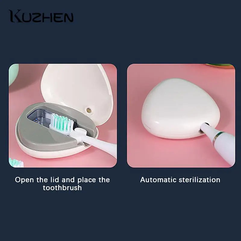 Portable Toothbrush Sanitizer Blue Light UV Toothbrush Head Disinfection Box Sterilizer