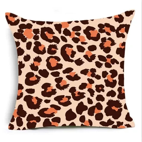 Leopard Print Cushion Cover Soft Short Velvet Throw Pillowcases 45*45cm Animal Office Car Sofa Bed Home Decorative Pillow Cases