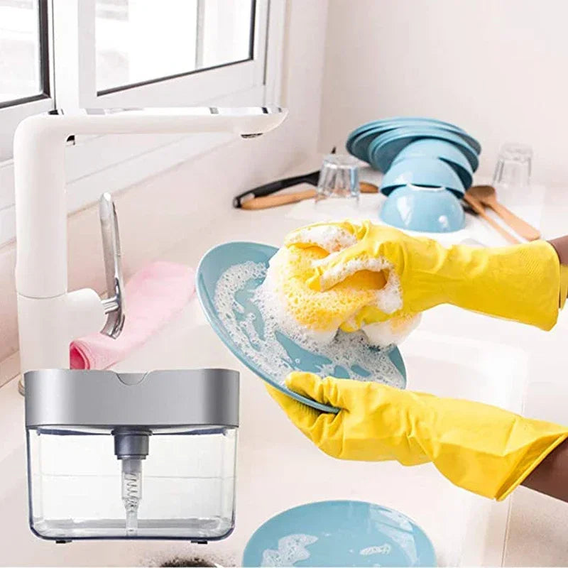 Automatic Liquid Soap Dispensers Soap Box Sponge Kitchen Dishwasher Manual Press Detergent Container Organizer Kitchen Gadgets