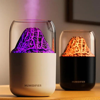 Flame Design Air Humidifier, 1 Piece Essential Oil Diffuser with 7-color Flame Light, USB Powered Silent Air Humidifier For  & O