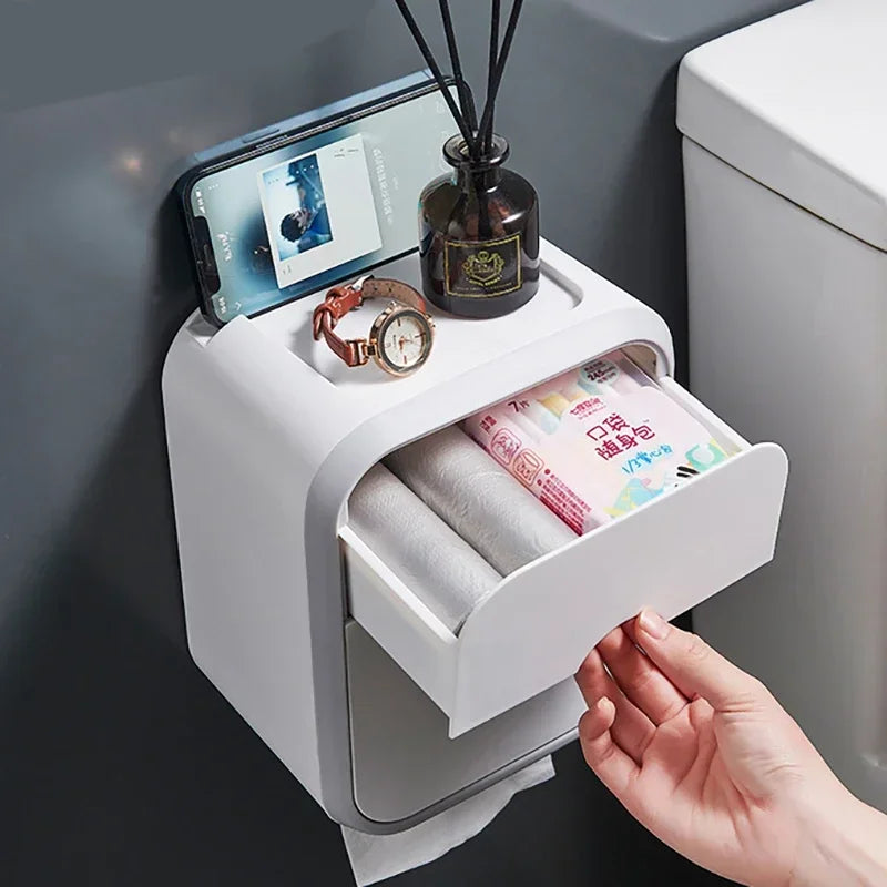 Wand hängende Tissue -Box -Rollenpapierhalter Toilettengewebespeicherbox