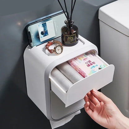 Wand hängende Tissue -Box -Rollenpapierhalter Toilettengewebespeicherbox